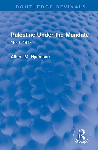 Palestine Under the Mandate cover