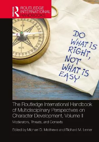 The Routledge International Handbook of Multidisciplinary Perspectives on Character Development, Volume II cover