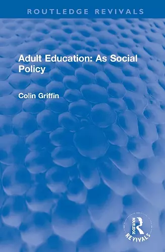 Adult Education: As Social Policy cover