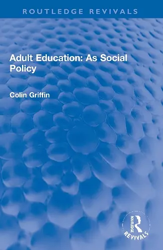 Adult Education: As Social Policy cover