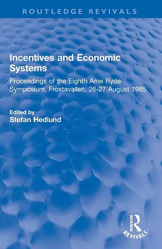 Incentives and Economic Systems cover