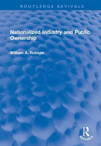 Nationalized Industry and Public Ownership cover