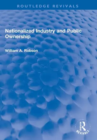 Nationalized Industry and Public Ownership cover