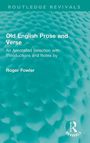 Old English Prose and Verse cover