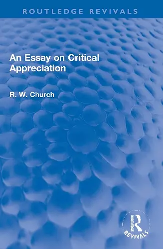 An Essay on Critical Appreciation cover