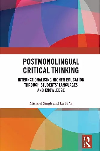 Postmonolingual Critical Thinking cover