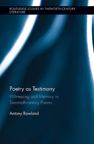 Poetry as Testimony cover