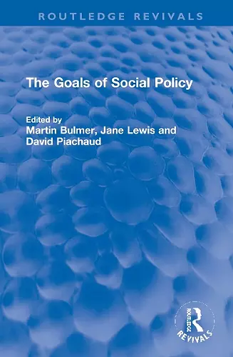 The Goals of Social Policy cover