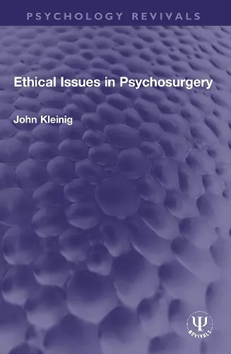 Ethical Issues in Psychosurgery cover