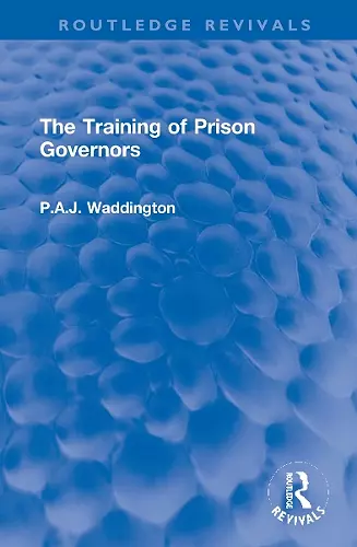 The Training of Prison Governors cover