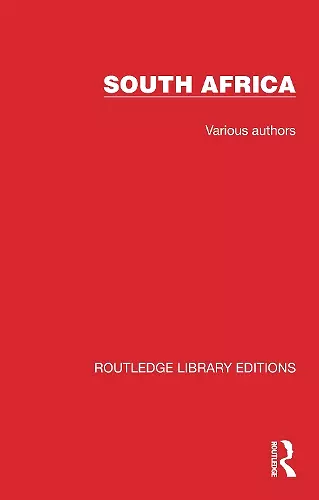 Routledge Library Editions: South Africa cover