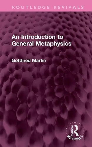 An Introduction to General Metaphysics cover