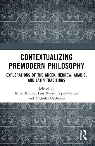 Contextualizing Premodern Philosophy cover