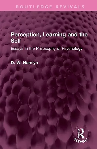 Perception, Learning and the Self cover