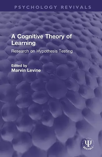 A Cognitive Theory of Learning cover