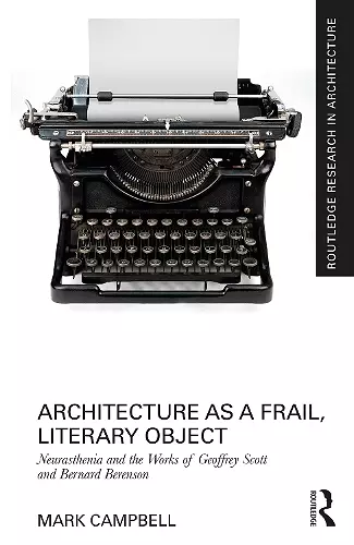 Architecture as a Frail, Literary Object cover