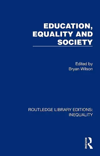 Education, Equality and Society cover