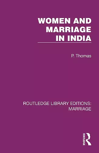 Women and Marriage in India cover