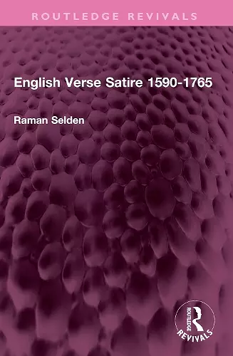 English Verse Satire 1590-1765 cover