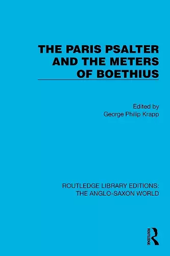 The Paris Psalter and the Meters of Boethius cover