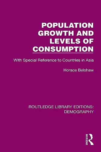 Population Growth and Levels of Consumption cover