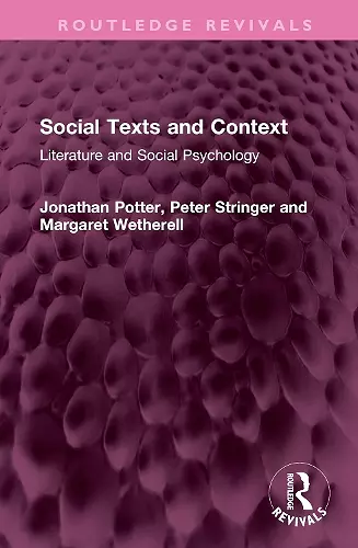 Social Texts and Context cover