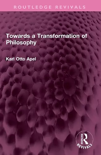 Towards a Transformation of Philosophy cover