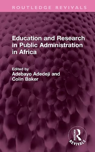 Education and Research in Public Administration in Africa cover