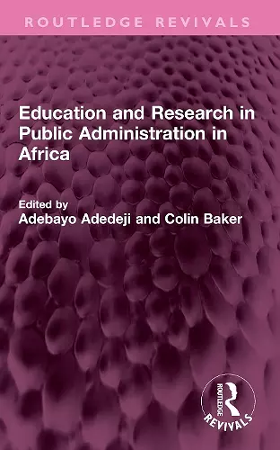Education and Research in Public Administration in Africa cover