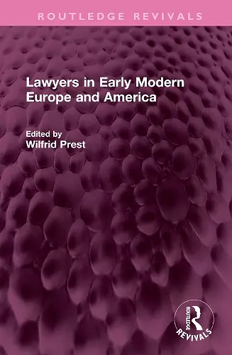 Lawyers in Early Modern Europe and America cover