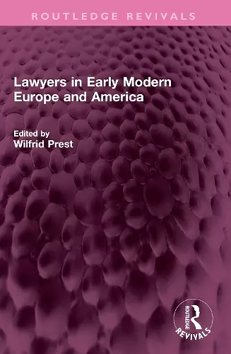 Lawyers in Early Modern Europe and America cover