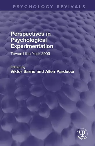 Perspectives in Psychological Experimentation cover