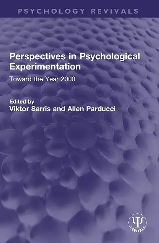 Perspectives in Psychological Experimentation cover