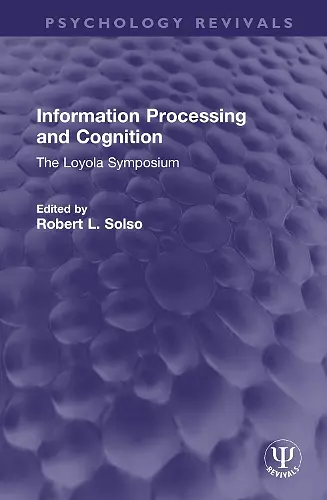 Information Processing and Cognition cover