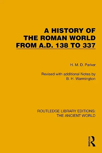 A History of the Roman World from A.D. 138 to 337 cover