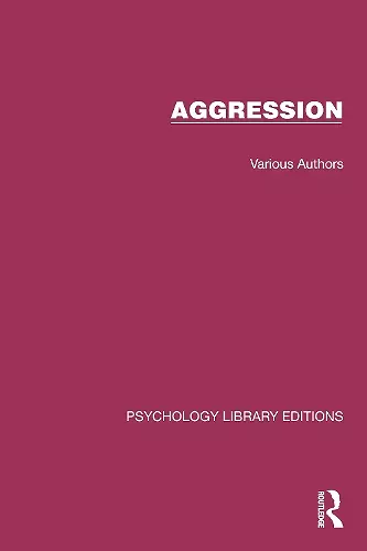 Psychology Library Editions: Aggression cover