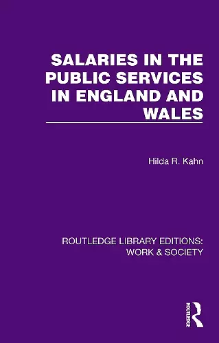Salaries in the Public Services in England and Wales cover