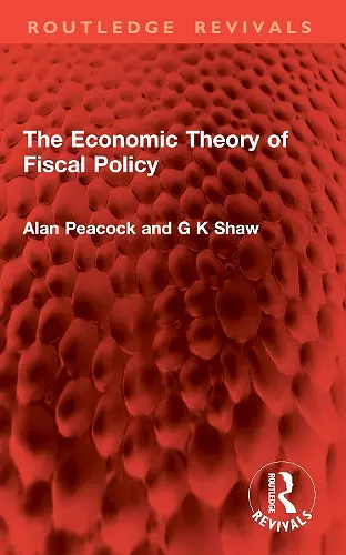 The Economic Theory of Fiscal Policy cover