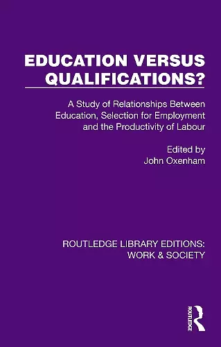 Education Versus Qualifications? cover