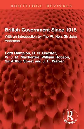 British Government Since 1918 cover