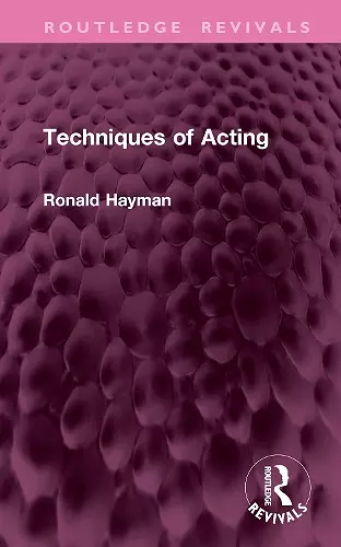 Techniques of Acting cover