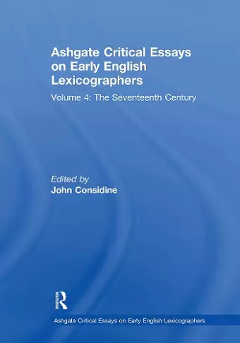 Ashgate Critical Essays on Early English Lexicographers cover