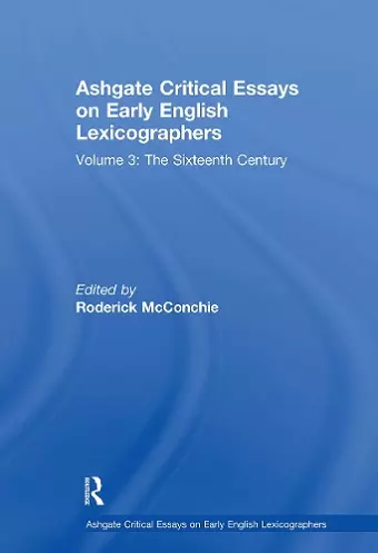 Ashgate Critical Essays on Early English Lexicographers cover