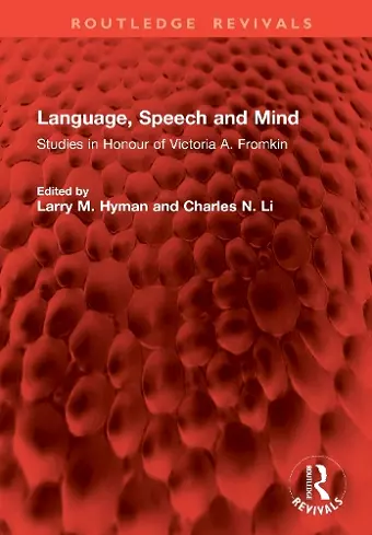 Language, Speech and Mind cover