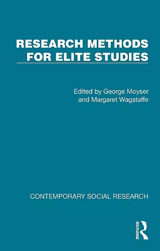 Research Methods for Elite Studies cover