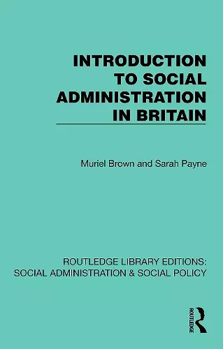 Introduction to Social Administration in Britain cover