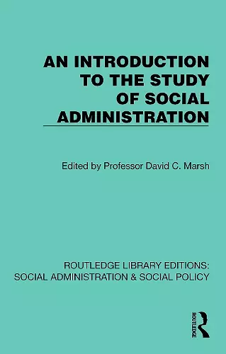 An Introduction to the Study of Social Administration cover