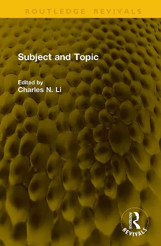 Subject and Topic cover