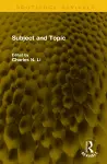 Subject and Topic cover
