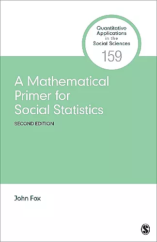 A Mathematical Primer for Social Statistics cover